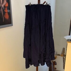 Asymmetrical Navy Skirt
